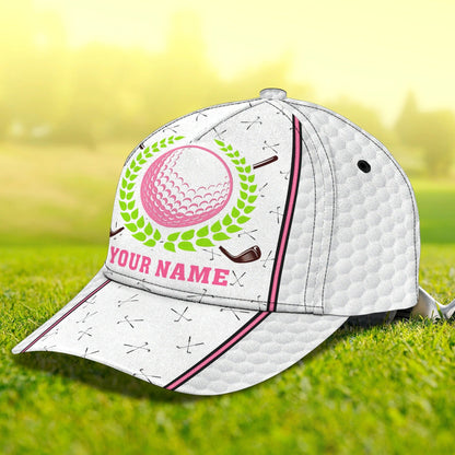 Customized White Green Golf Cap Hat For Girl, Queen Of The Green Cap Golfer Gift, Golfer Gifts CO0364