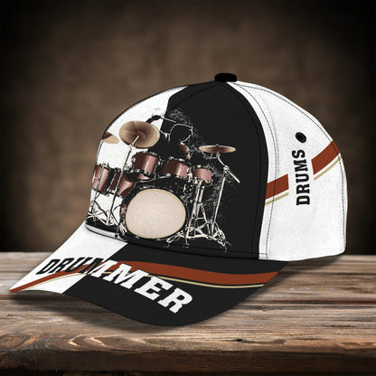 Personalized American Drummer Cap, 3D All Over Print Drum Cap Hat In Usa Flag, Gift To Drum Lover Drummer Gift CO0451