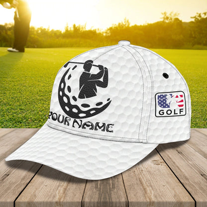 Personalized With Name 3D All Over Print Golf Caps For Men, American Golfer Baseball Cap, Golfer Gifts CO0344