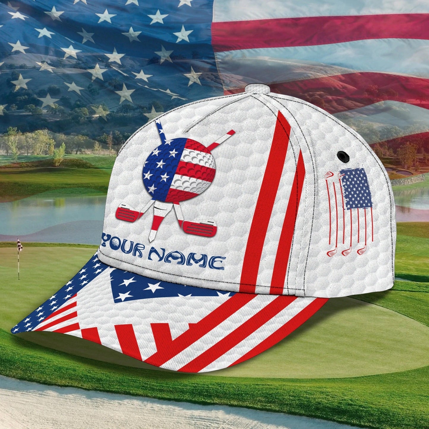 Customized With Name All Over Print 3D Cap For Dad Golf, Man Golfer Hat Caps, Dad Golf Caps CO0350