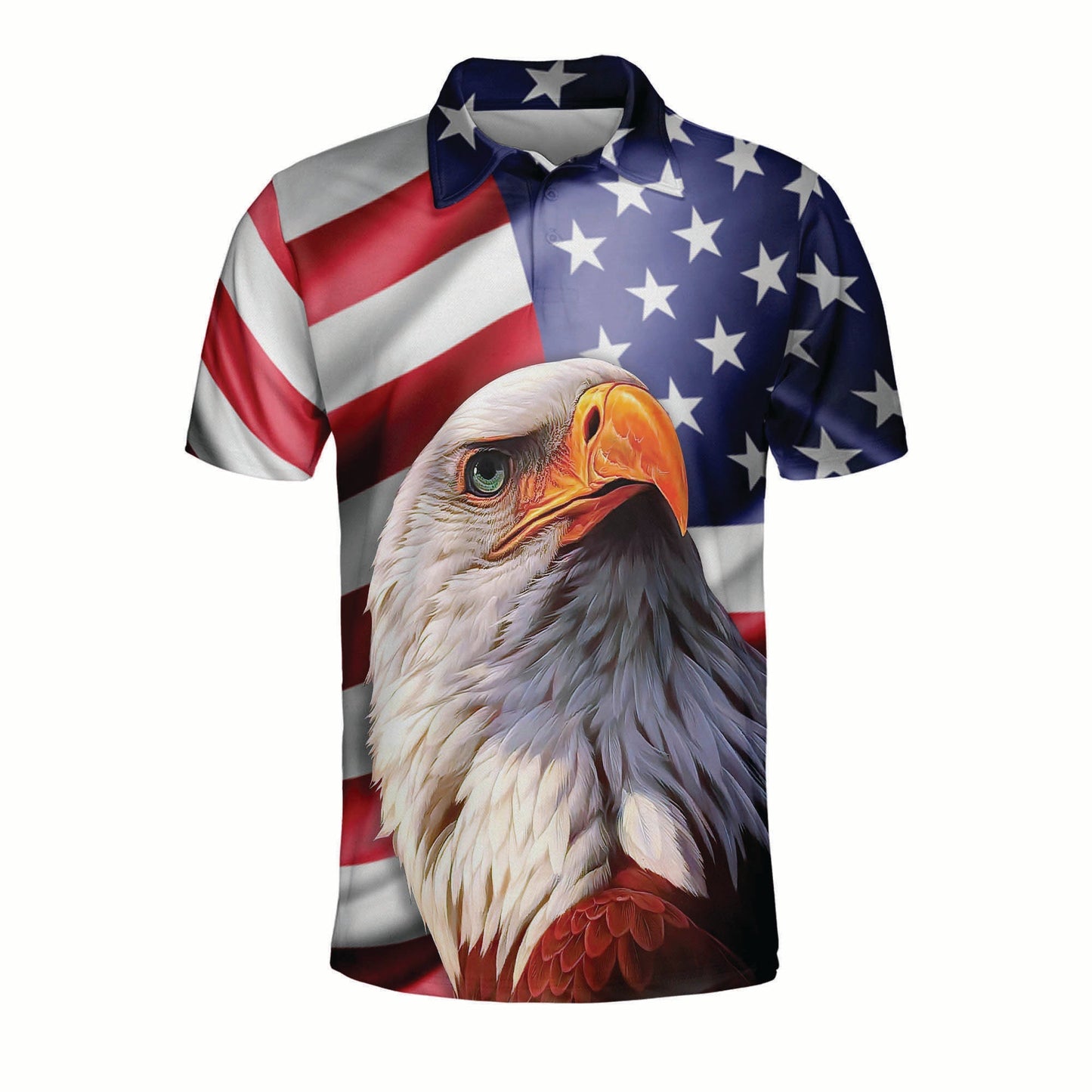 3D All Over Print Patriotic American Design With Eagle Polo Shirt, Idea Shirt for Men in Independence Day SO1362