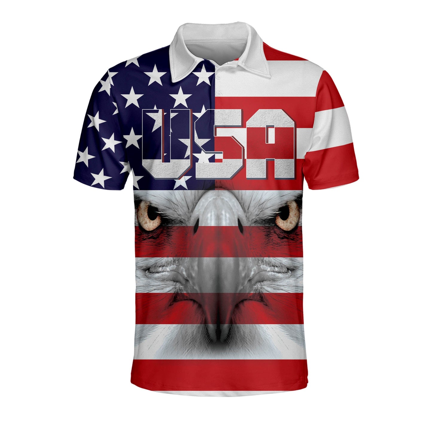 3D All Over Print US Flag Colors Patriotic Polo Shirt, USA Pattern Shirt for Men, Independence Day Polo Shirt SO1361