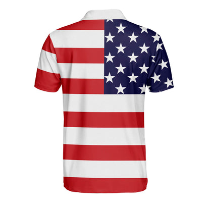 3D All Over Print US Flag Colors Patriotic Polo Shirt, USA Pattern Shirt for Men, Independence Day Polo Shirt SO1361