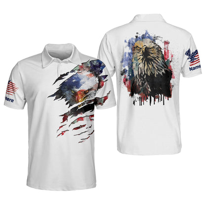 3D All Over Print Eagle American Polo Shirt For Men Independence Outfit SO1363