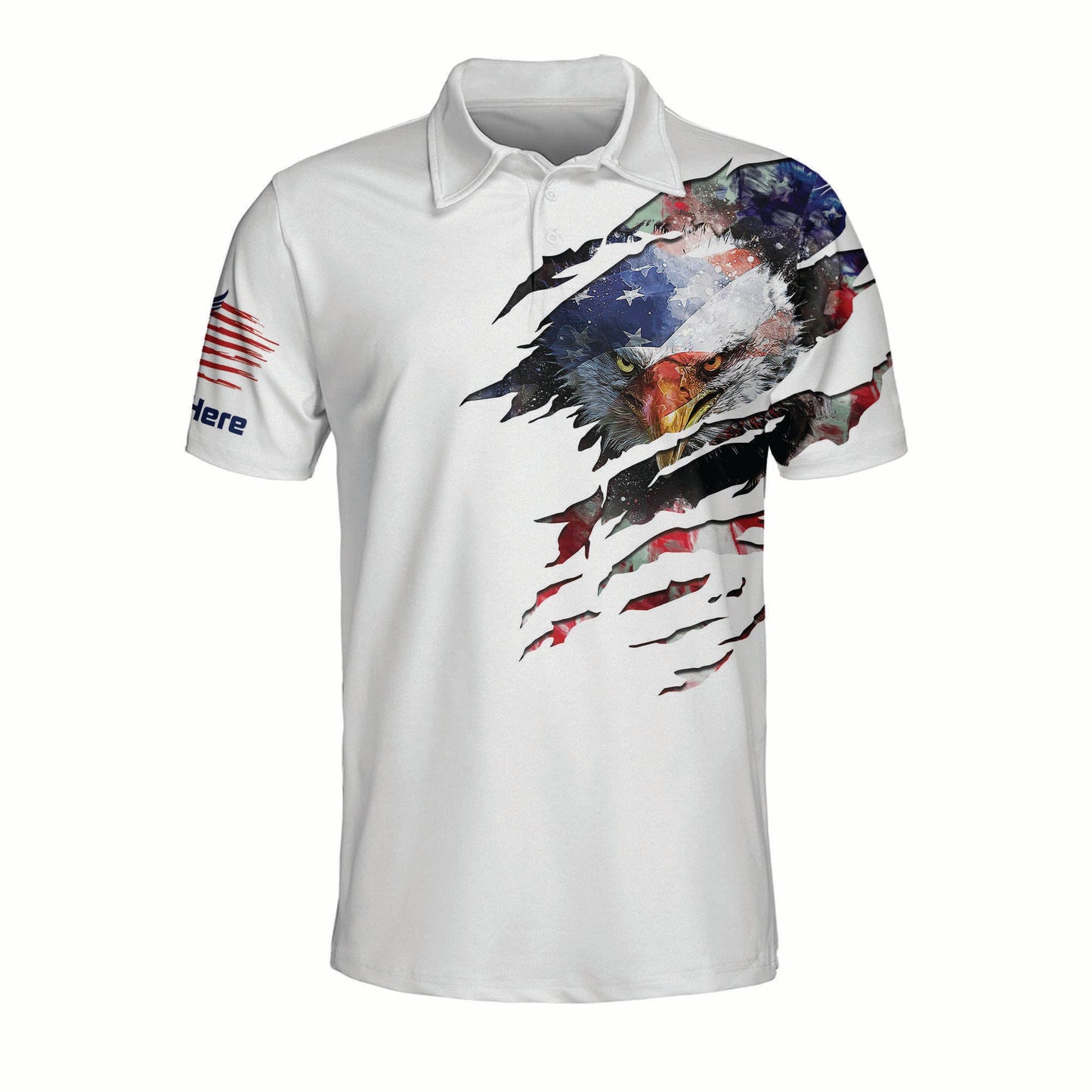 3D All Over Print Eagle American Polo Shirt For Men Independence Outfit SO1363