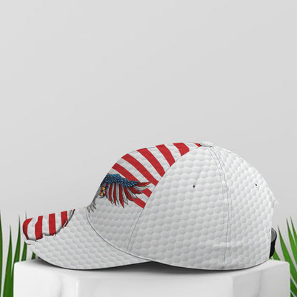 Golf American Flag Eagle Golf Ball Pattern Baseball Cap Lasfour CO0915