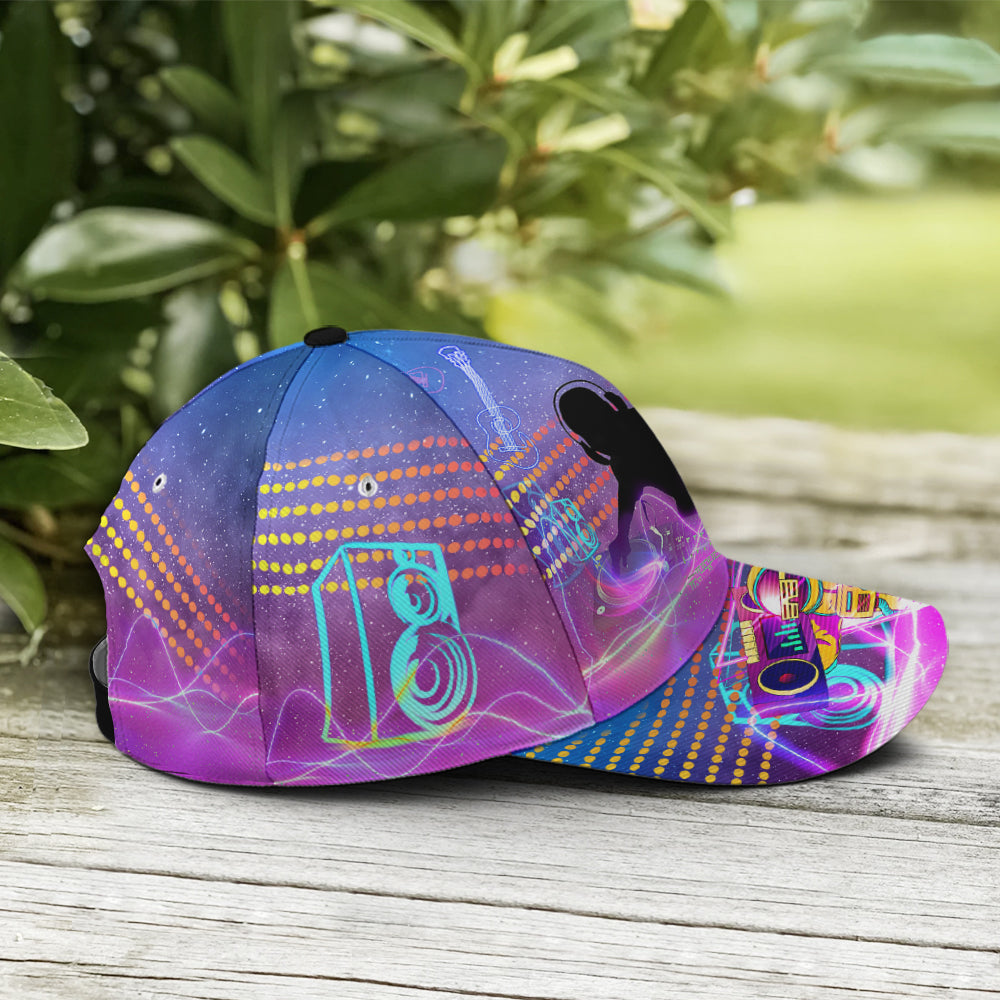 DJ Rhythm Neon Artwork Baseball Cap Lasfour CO0853