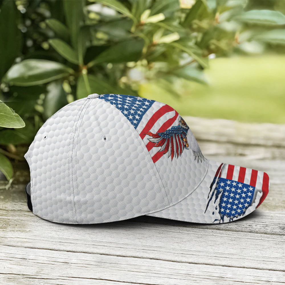 Golf American Flag Eagle Golf Ball Pattern Baseball Cap Lasfour CO0915