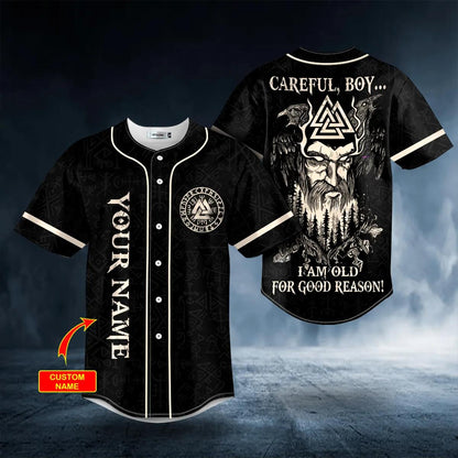 Old For Good Reason Viking Custom Baseball Jersey, Idea Gift for Men Viking SO0210