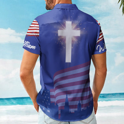 One Nation Under God Christian 4th Of July Hawaiian Shirt - Custom Hawaiian Shirts HA0108