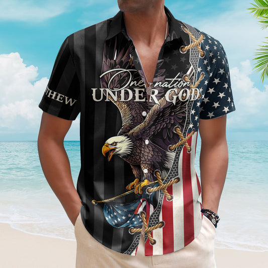 One Nation Under God Jesus Christian 4 Of July Hawaiian Shirt - Custom Hawaiian Shirts HA0097