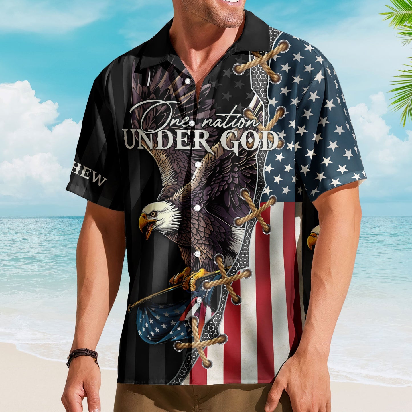 One Nation Under God Jesus Christian 4 Of July Hawaiian Shirt - Custom Hawaiian Shirts HA0097