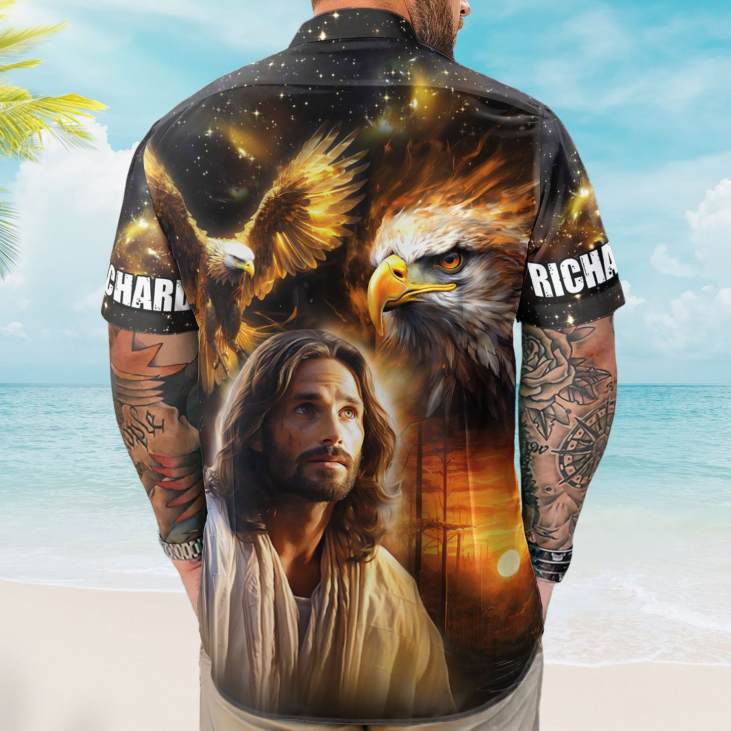 One Nation Under God Jesus Hawaiian Shirt - Custom Hawaiian Shirts HA0102