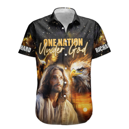 One Nation Under God Jesus Hawaiian Shirt - Custom Hawaiian Shirts HA0102