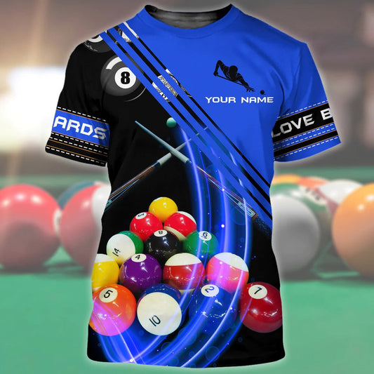 Personalized Billiard Shirt, 3D All Over Printed Colorful Tshirt For Billiard Player, Billiard Team Uniform TO0009