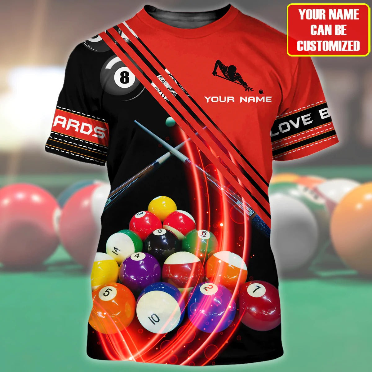 Custom 3D Red Billiard Shirt, Colorful Billiard Tshirt Men Women, Billiard Player Uniform, Billiard Lover Gift TO2332