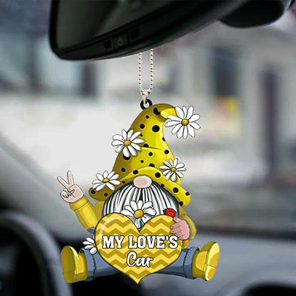 Personalized Shaped Car Acrylic Car Hanging Ornament Gnomes With Hearts Ornaments Interior Car SO1431