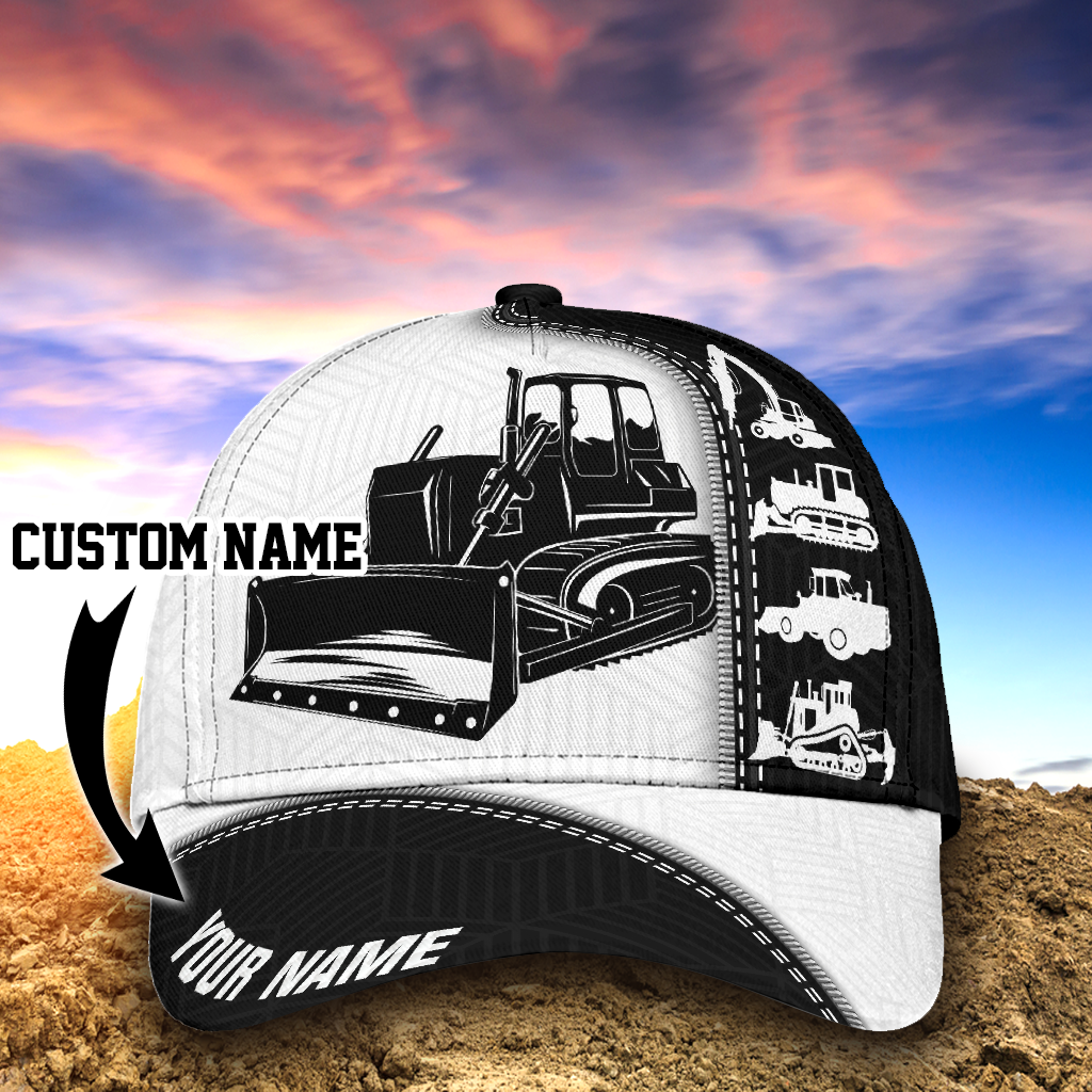 Personalized Heavy Equipment 3D Baseball Cap Hat, Concrete Pump Full Printed Classic Cap Hat, Excavator Cap Hat CA2543