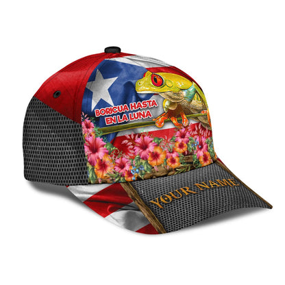 Custom Baseball Puerto Rico Cap Hat, Boricua Hasta En La Luna Cap Hat, Flower Puerto Rican Cap CO0577