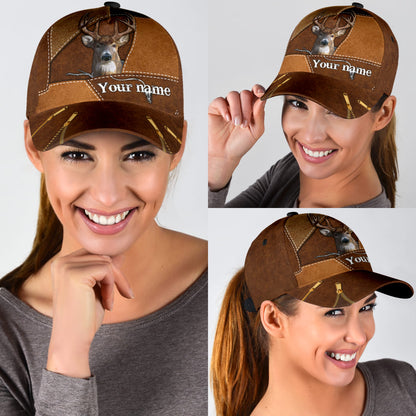 Personalized 3D Classic Cap Hat For Hunter, Baseball Deer Hunting Cap Hat For Grandpa Dad CO0642