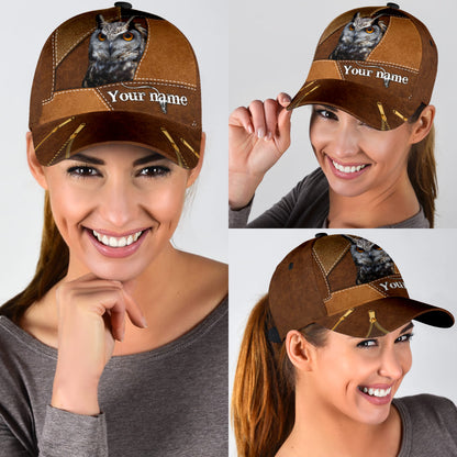 Personalized 3D Classic Cap Hat For Hunter, Baseball Owl Hunting Cap Hat For Grandpa Dad CO0643