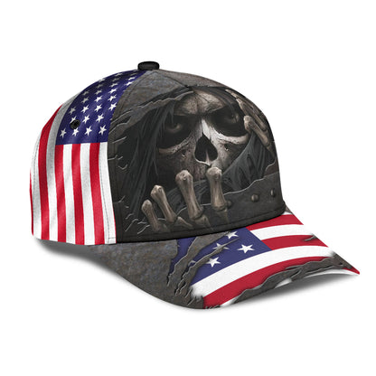 3D All Over Printed Skull Cap Hat With American Flag Pattern Baseball Skull Cap CO0659