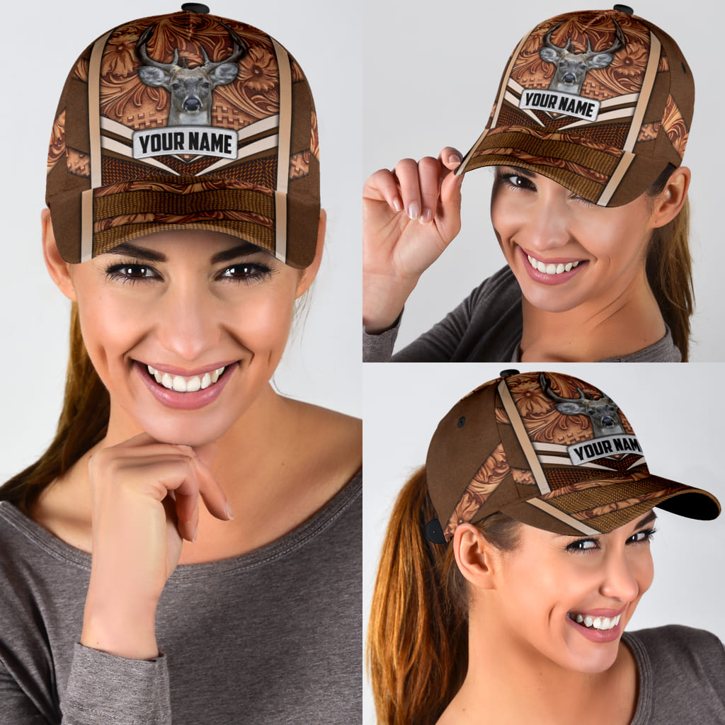 Personalized Brown Hunting Baseball Cap Hat For Men And Women Hunting Gift For Son Dad CO0640