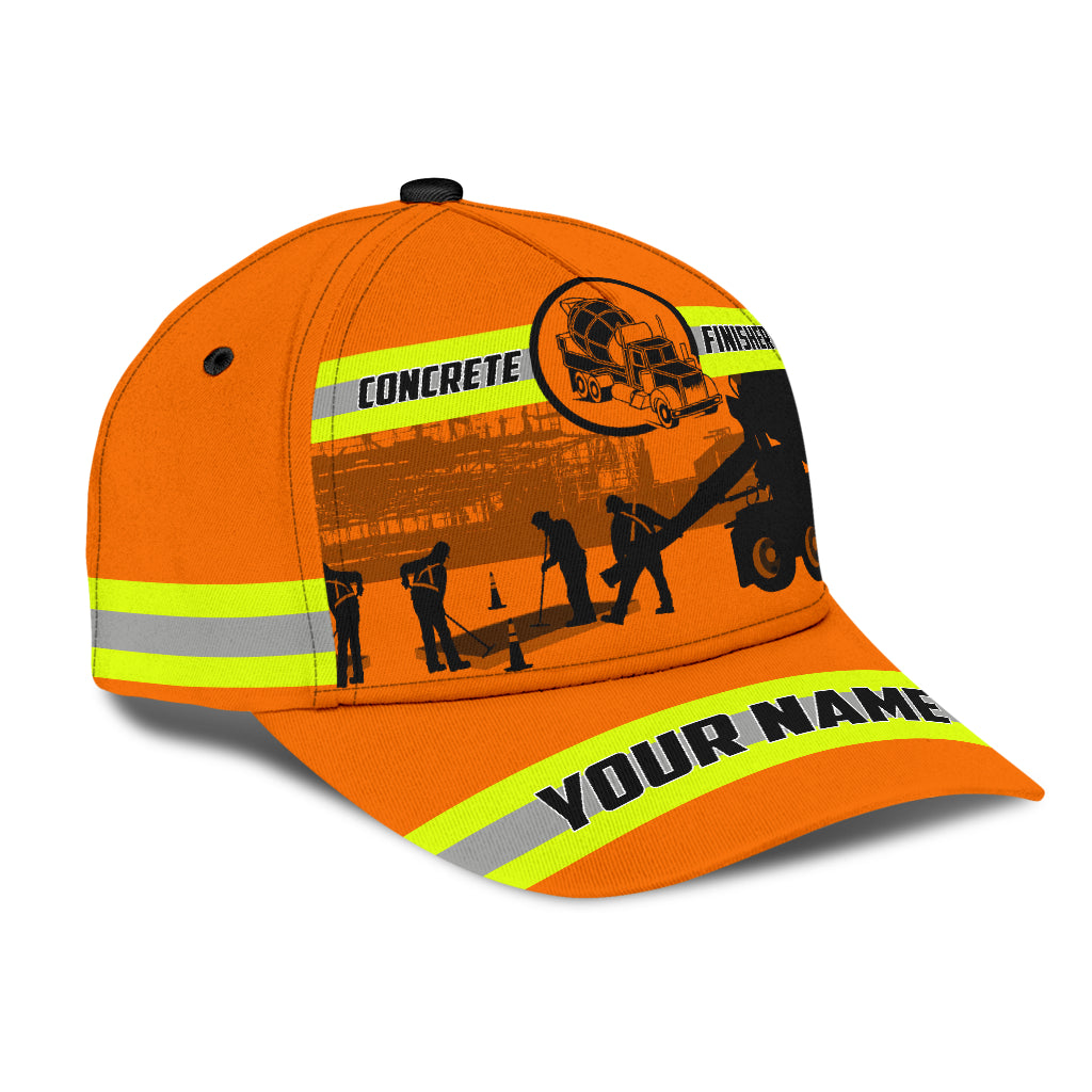 Customized With Name A Concrete Finisher Safety 3D Fuill Printed Classic Cap Hat, Gift For Concreter Husband CO0465