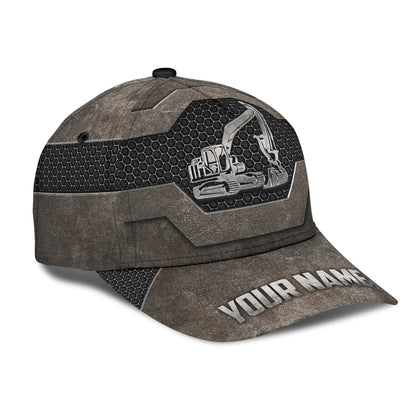 Excavator Custom Classic Cap Hat, 3D All Over Print Excavator Cap Hat For Him CO0495