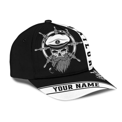 Skull Sailor On The Helm Custom Name Cap Hat CO0672