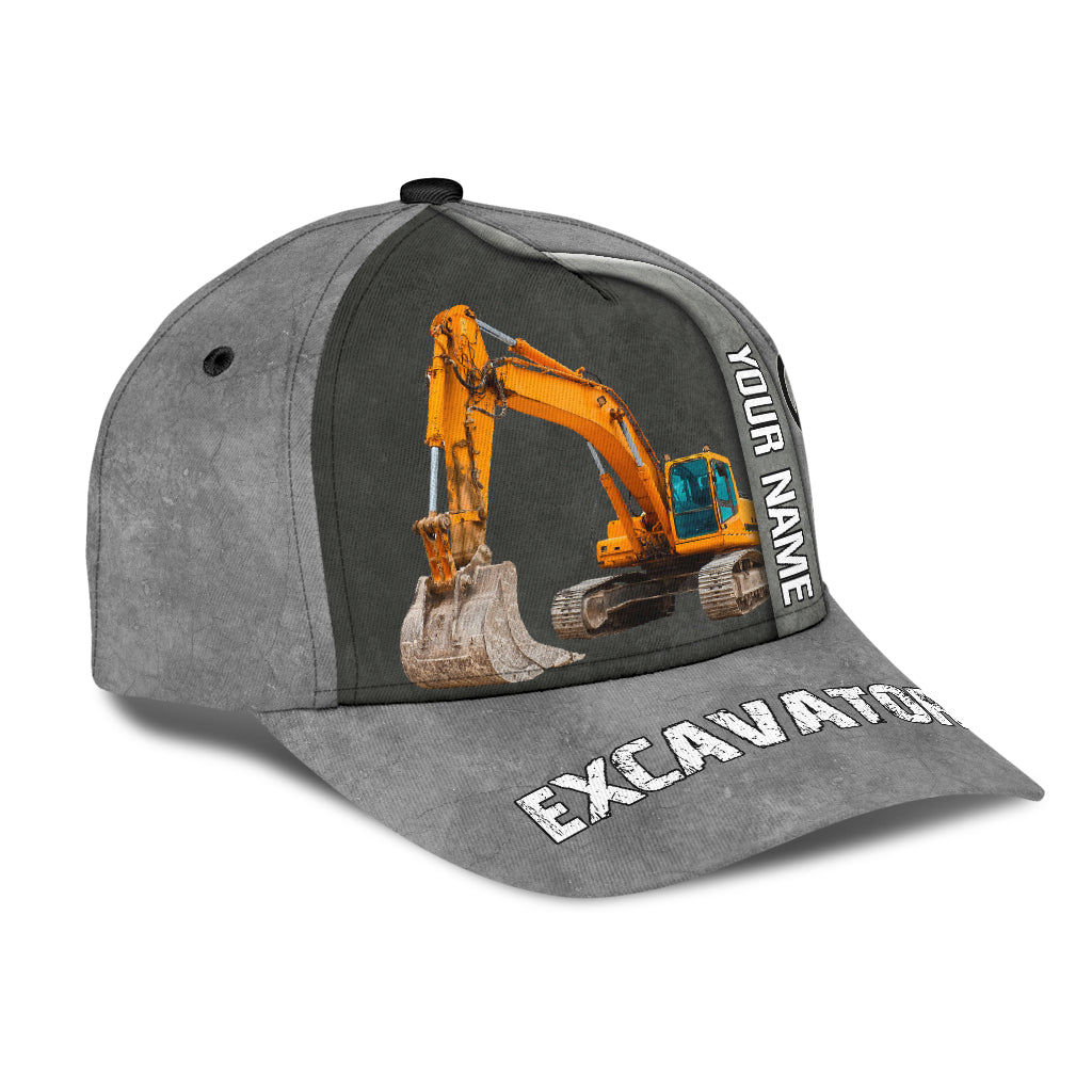 Customized Excavator Heavy Equipment Classic Cap Hat For Woker, Excavator 3D Baseball Hat Cap CO0491