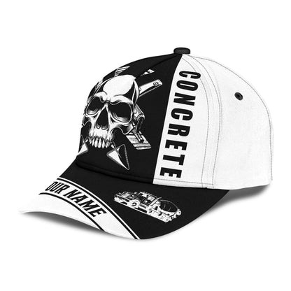 Personalized Concrete Finisher Equipment Skull 3D Full Print Baseball Cap Classic Cap Hat For Men And Women CO0461