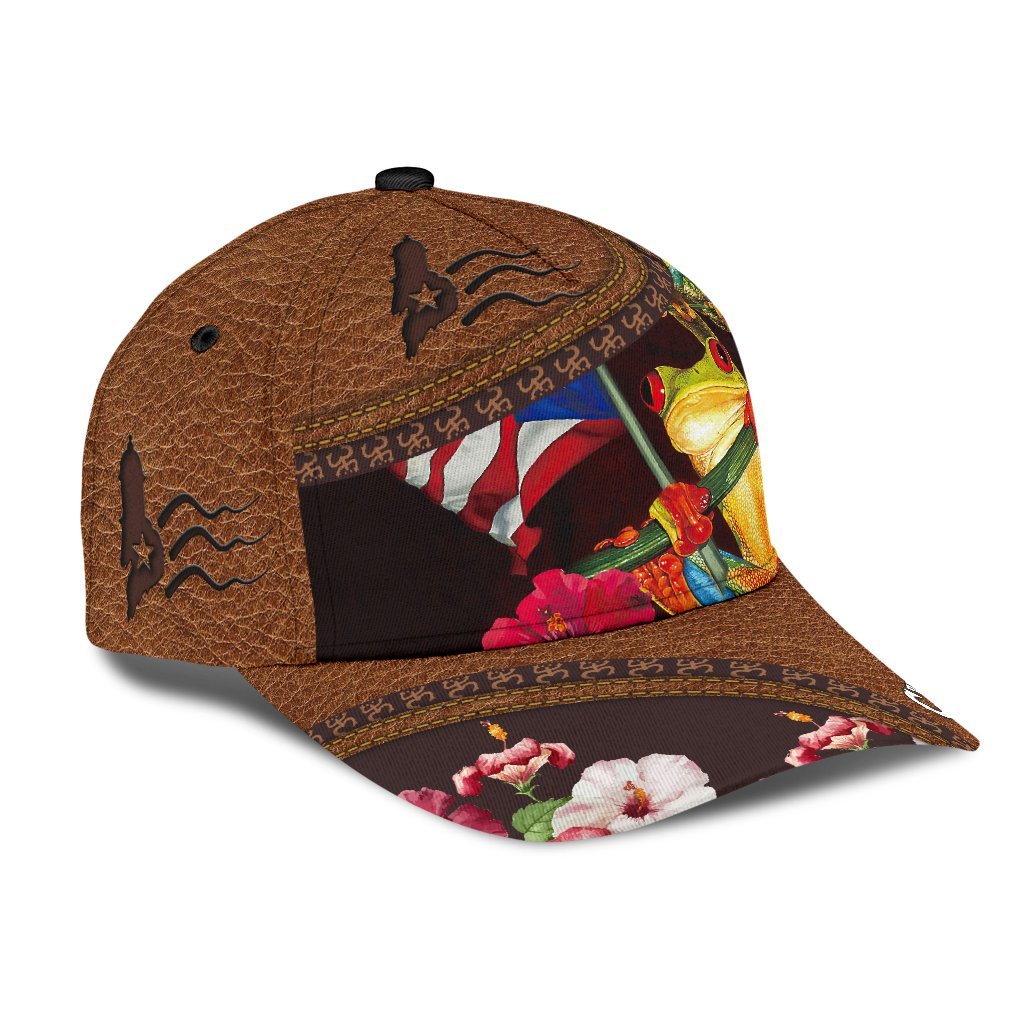 Customized Coqui Frog Puerto Rico Cap Hat, Puerto Rico Hats For Summer CO0587