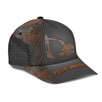 Personalized Excavator Heavy Equipment Cap, Baseball 3D All Over Printed Excavator Hat Cap CO0490