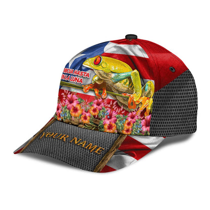 Custom Baseball Puerto Rico Cap Hat, Boricua Hasta En La Luna Cap Hat, Flower Puerto Rican Cap CO0577