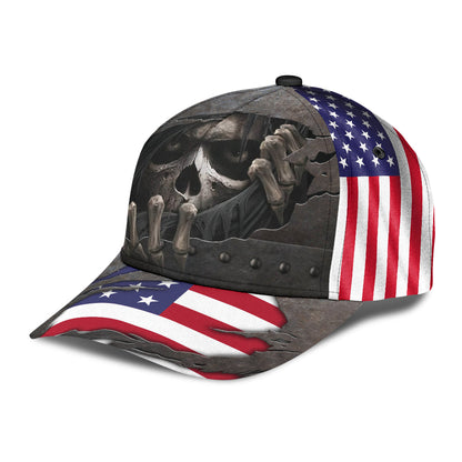 3D All Over Printed Skull Cap Hat With American Flag Pattern Baseball Skull Cap CO0659