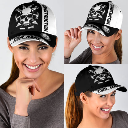 Construction Worker Equipment Skull Cap Hat Custom Name Cap Hat For Skull Lover CO0645