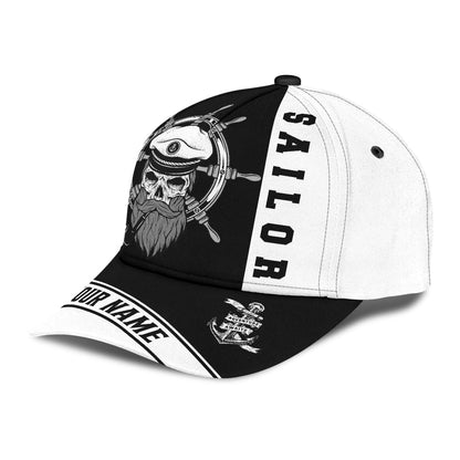 Skull Sailor On The Helm Custom Name Cap Hat CO0672