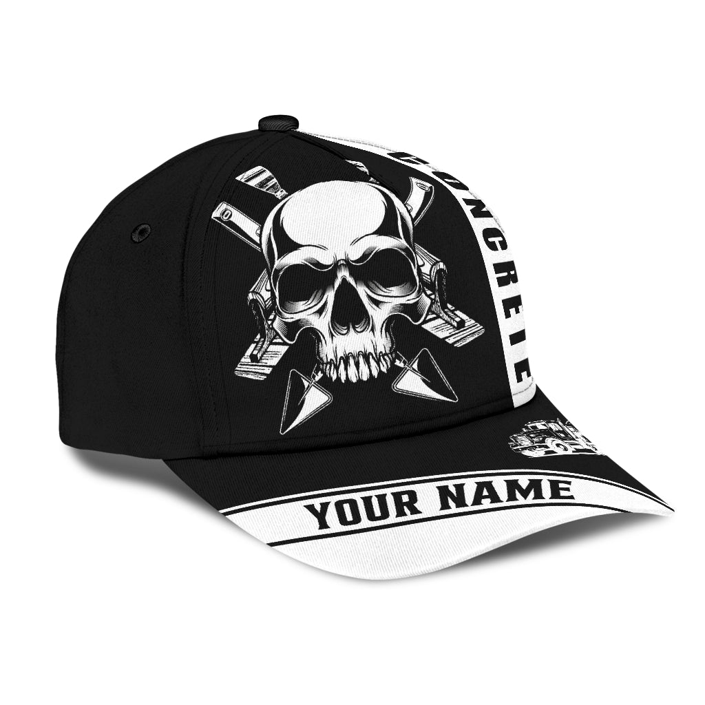 Personalized Concrete Finisher Equipment Skull 3D Full Print Baseball Cap Classic Cap Hat For Men And Women CO0461