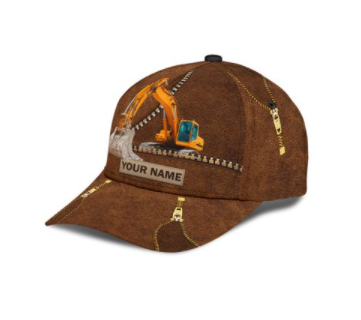 Custom With Name Classic Cap Hat For Excavator, Heavy Equipment 3D Cap Hat For Men CO0486