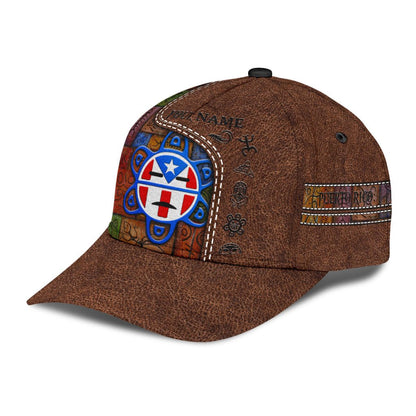 Customized Puerto Rico Cap Hat in Leather Pattern, Puerto Rico Gifts CO0583