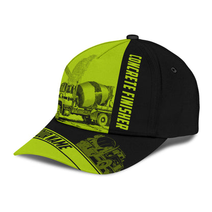 Custom Name Cap Hat Concrete Finisher Green Safety 3D Baseball Cap Hat For Man And Women, Gift To Concreter CO0466