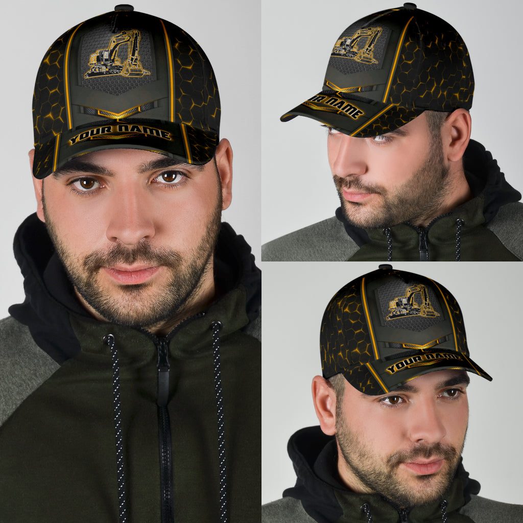 Personalized Excavator Heavy Equipment Cap Hat For Man And Women, Gift To Excavator Man CO0494