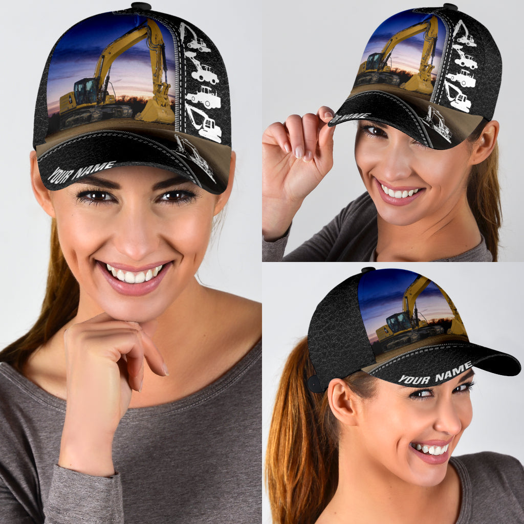 Personalized Excavator Heavy Equipment Cap, Gift For Excavator Man, Excavator Cap Hat CO0489