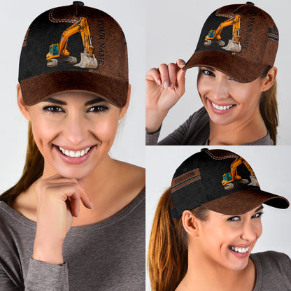 Personalized Excavator Heavy Equipment Baseball Cap Hat, Gift For Excavator Man CO0488