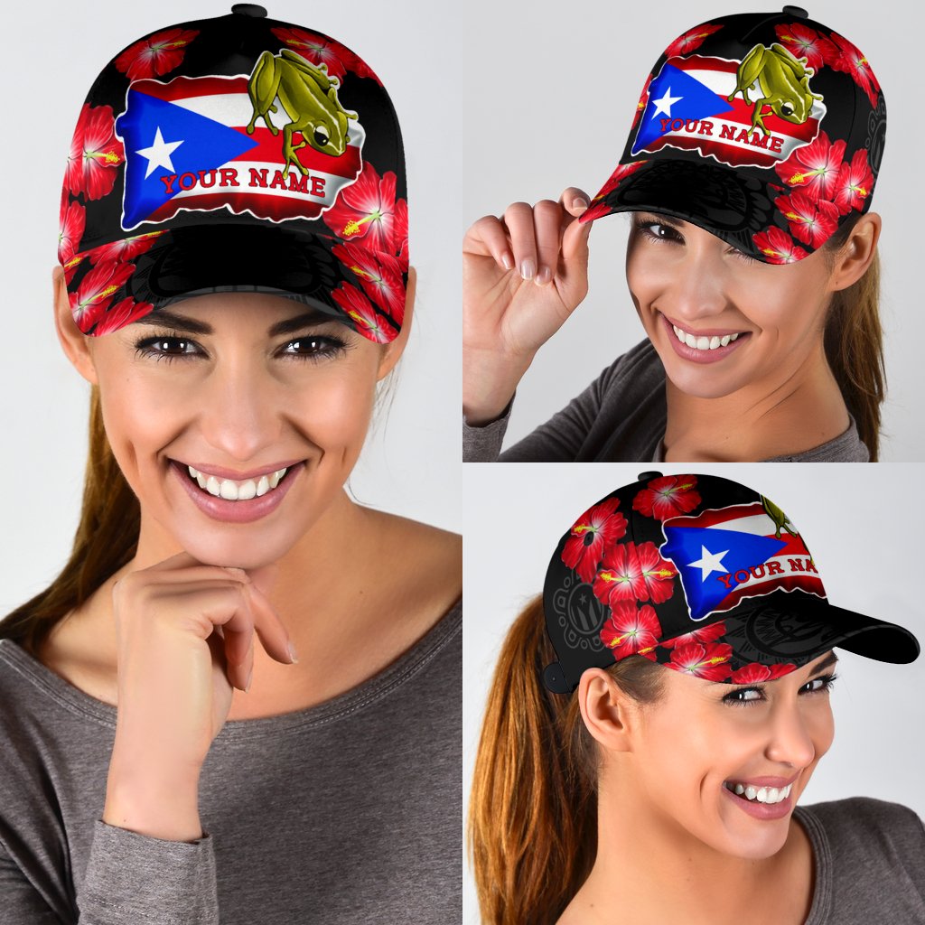 Puerto Rico Baseball Cap With Hibiscus Pattern, Puerto Rico Cap For Men And Women CO0586