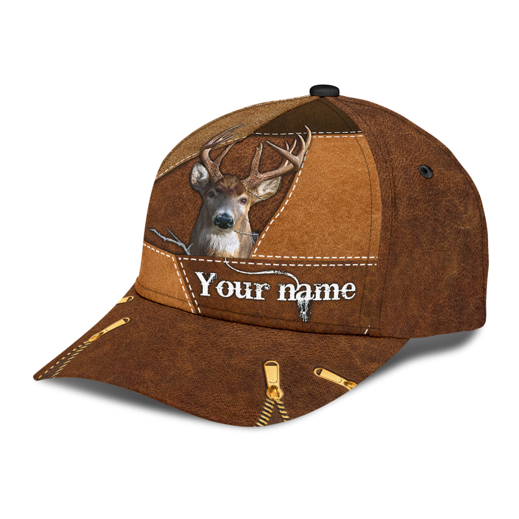 Personalized 3D Classic Cap Hat For Hunter, Baseball Deer Hunting Cap Hat For Grandpa Dad CO0642