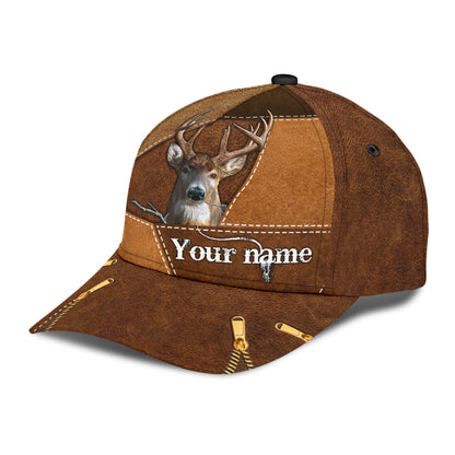 Personalized 3D Classic Cap Hat For Hunter, Baseball Deer Hunting Cap Hat For Grandpa Dad CO0642