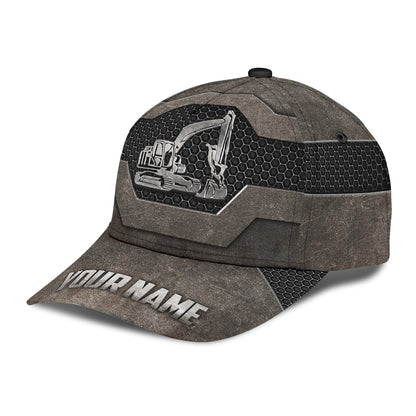 Excavator Custom Classic Cap Hat, 3D All Over Print Excavator Cap Hat For Him CO0495