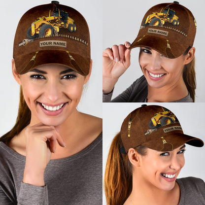 Custom With Name Excavator Heavy Equipment Classic Cap, Cool Baseball Excavator Cap Hat CO0141